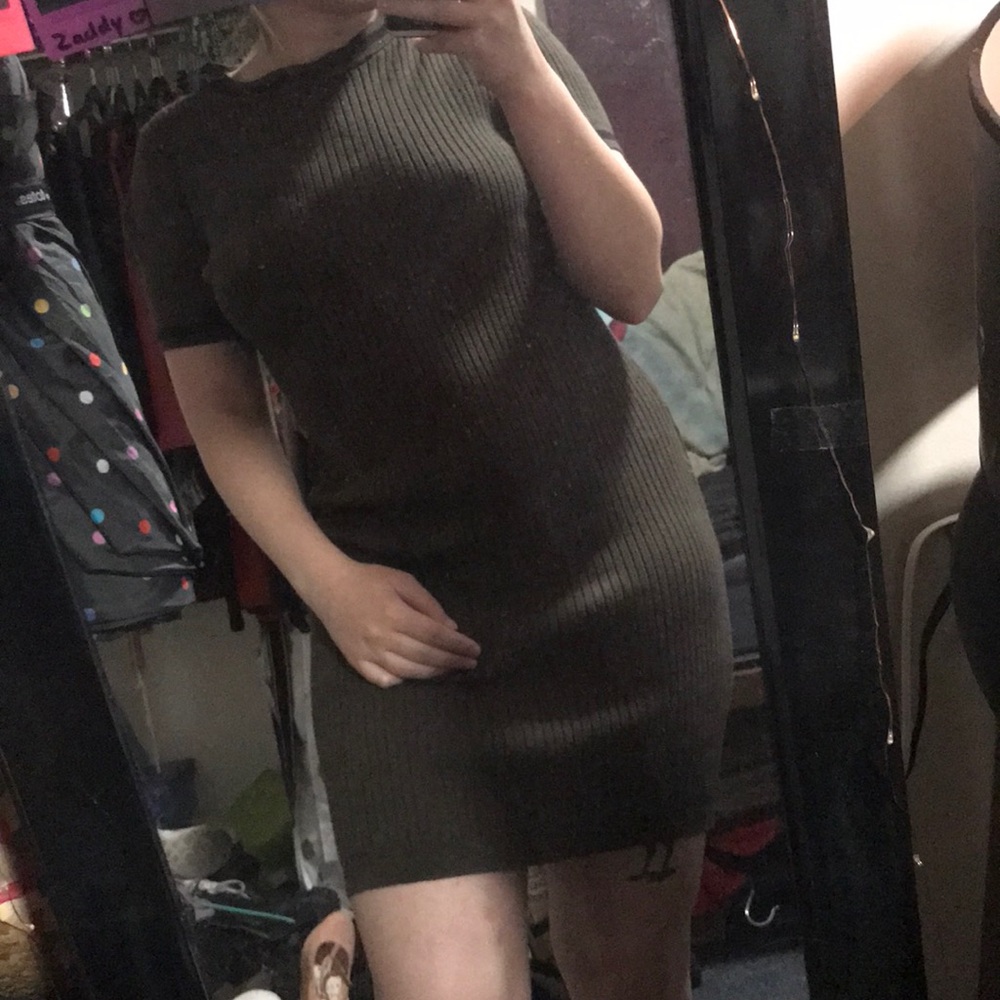 Forever21 olive green body-con dress